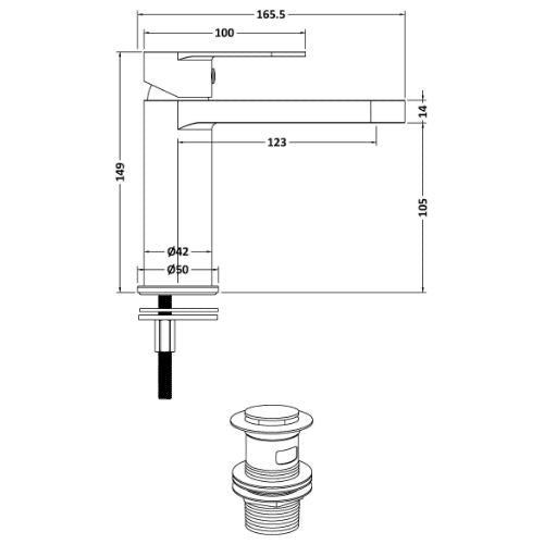 Lela Basin Mixer & Waste - Chrome