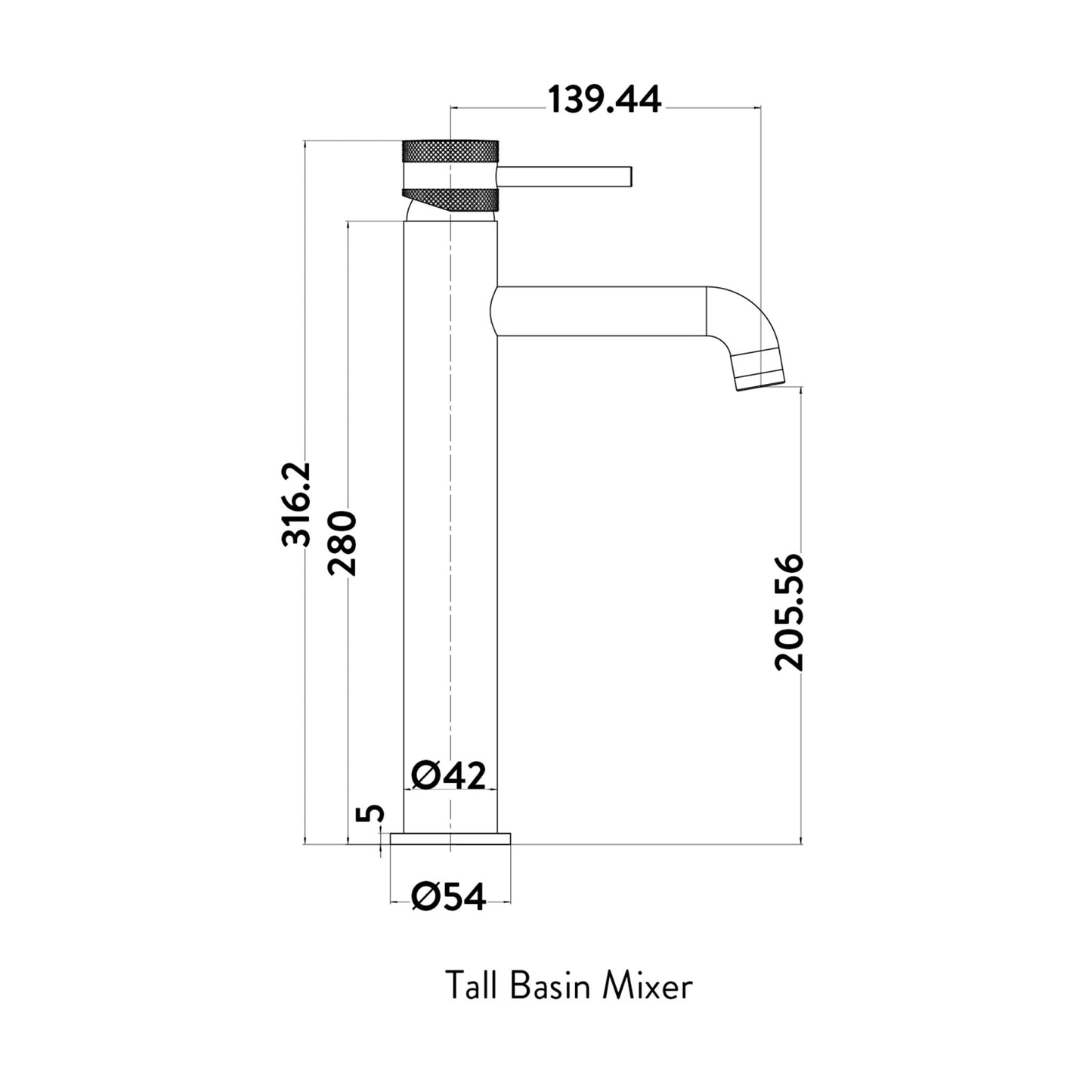 Pinaccle Tall Basin Mixer - Chrome