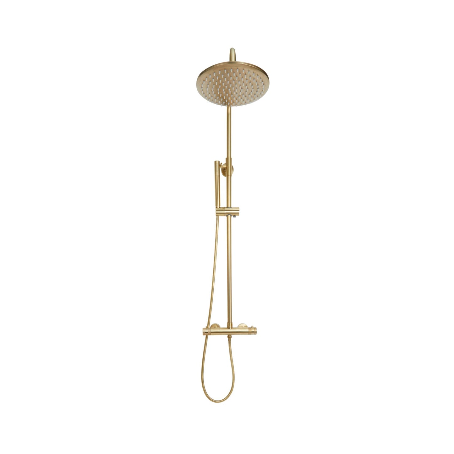 Pinnacle Rainhead Shower Bar Mixer - Brushed Brass