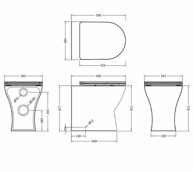 Costa Rimless Fully Back to Wall Toilet & Softclose Seat