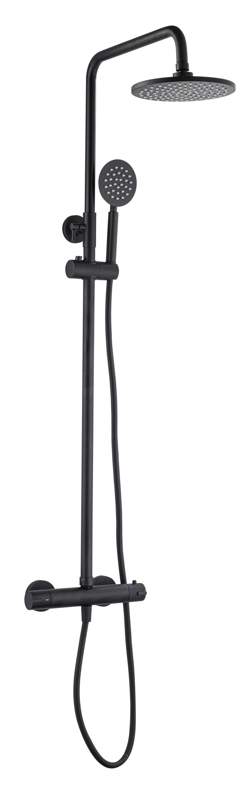 Milano Thermostatic Rainhead Shower - Black