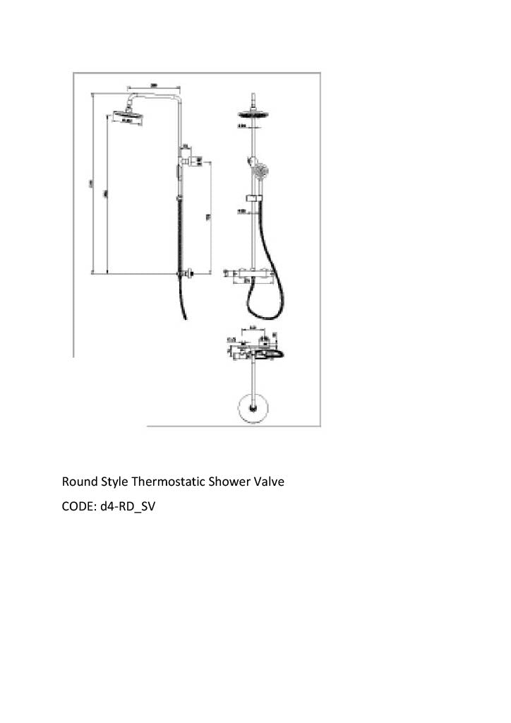 SeanseWare Thermostatic Bar Shower & Riser Kit - Black