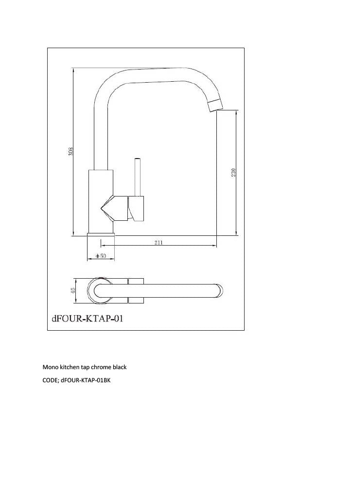 Mono Kitchen Mixer Tap - Black