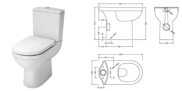 Sahara Comfort Height Close Coupled Toilet & Cistern