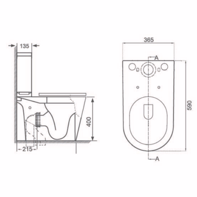 Sierra Rimless Open Back Toilet & Seat
