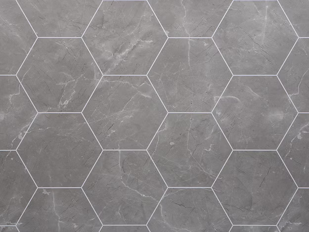 1m PVC Wall Panel - Grey Hexagonal Tile Effect