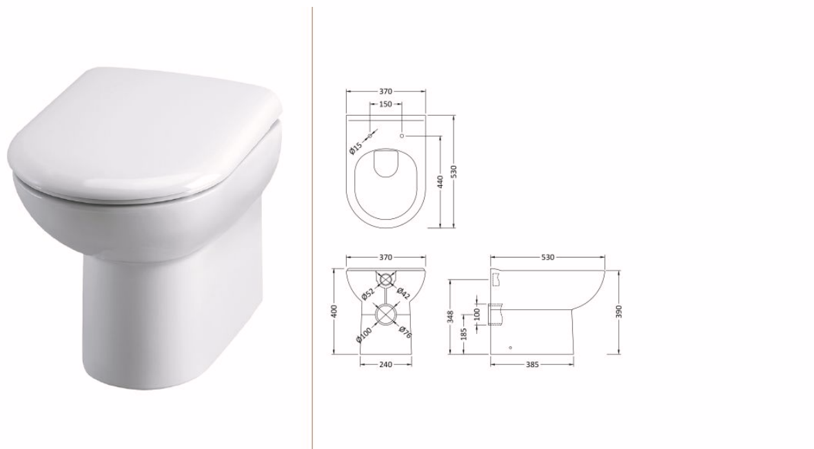 Viva 1050mm All in One Vanity/WC with Pan & Cistern