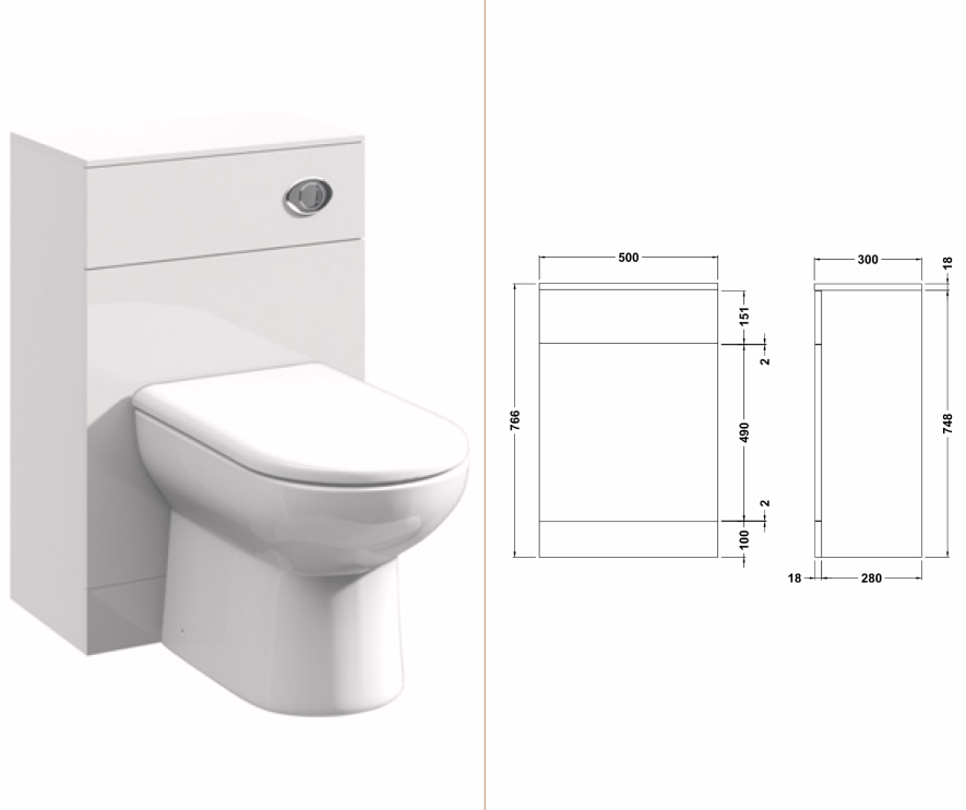 Viva 1050mm All in One Vanity/WC with Pan & Cistern