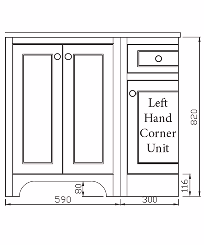 Kensington 1200mm Curved Floorstanding Vanity Unit & Basin - White