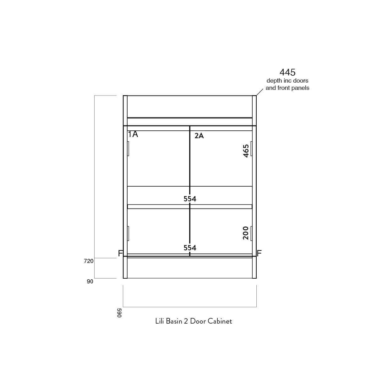 Genoa 600mm 2 Door Floorstanding vanity Unit & Basin - Gloss White