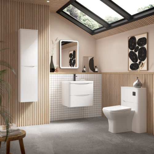 Luno 600mm Wall Mounted Vanity Unit & basin - matt white