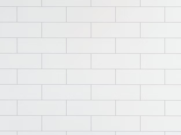 1m PVC Wall Panel - White Metro Tile Effect