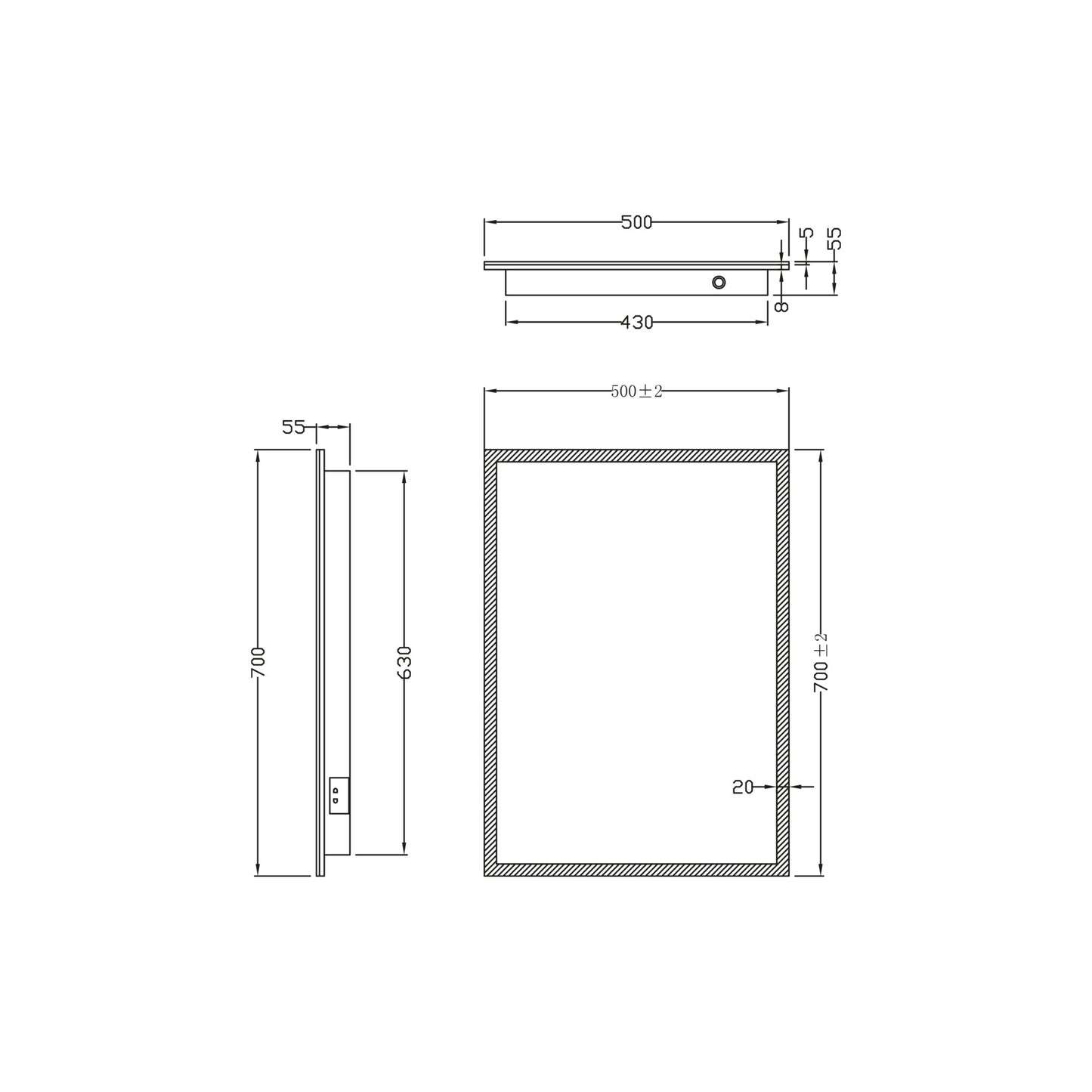 Giulia 500x700mm LED Mirror