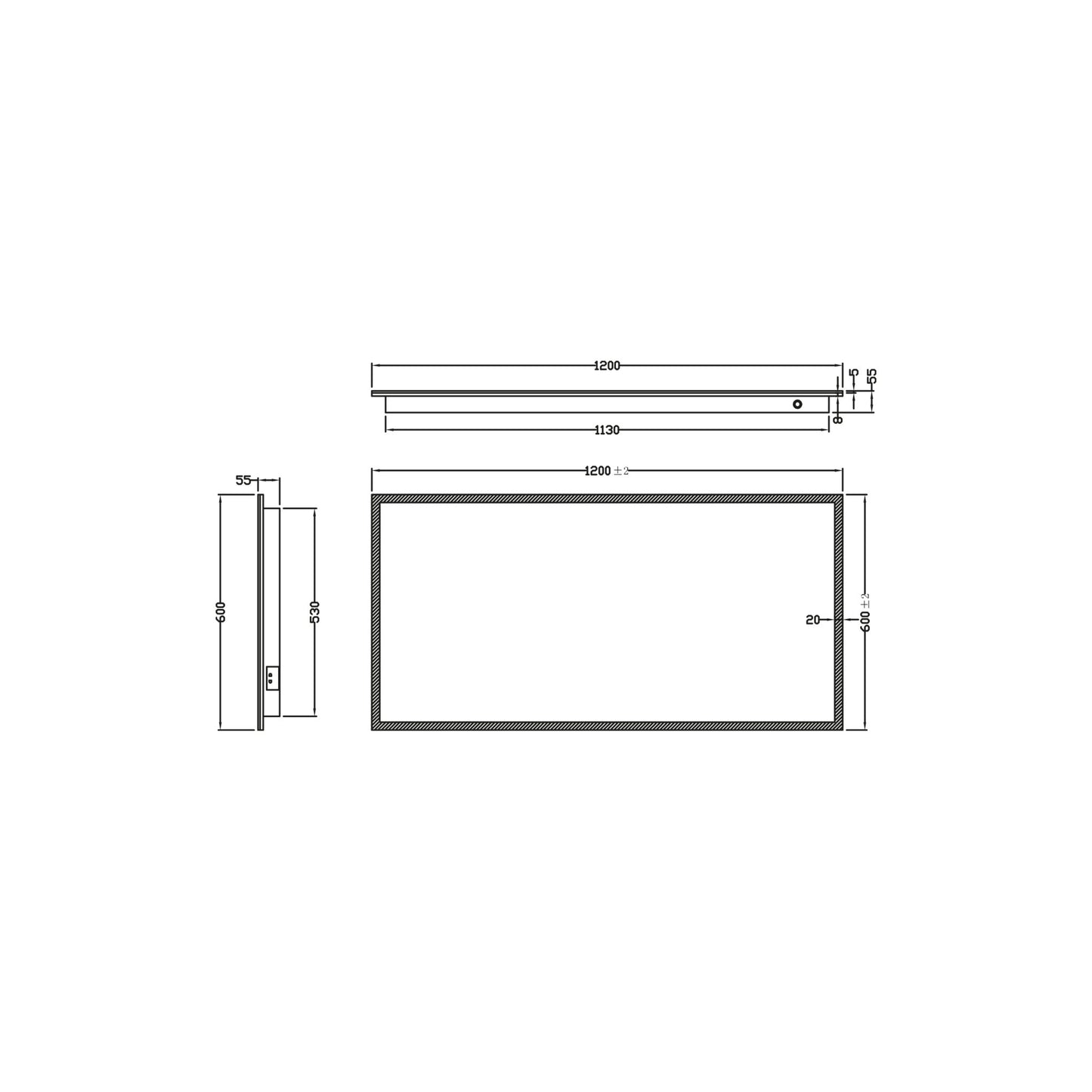 Giulia 1200x600mm LED Mirror