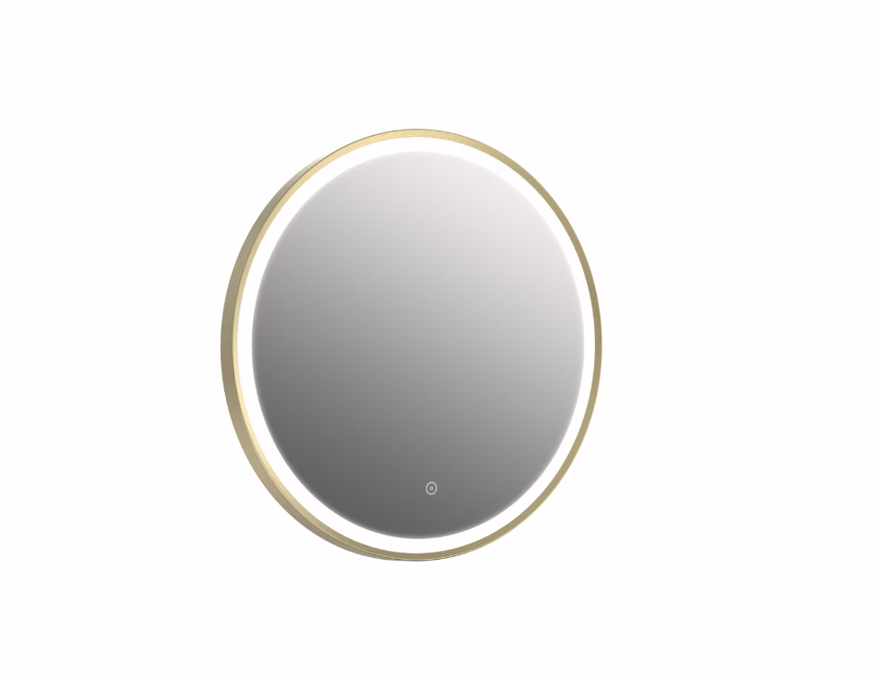 Elara Round LED Mirror with Demister & Colour Change - Brass