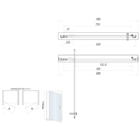 Sense6 900mm Pivot Door - Brushed Brass
