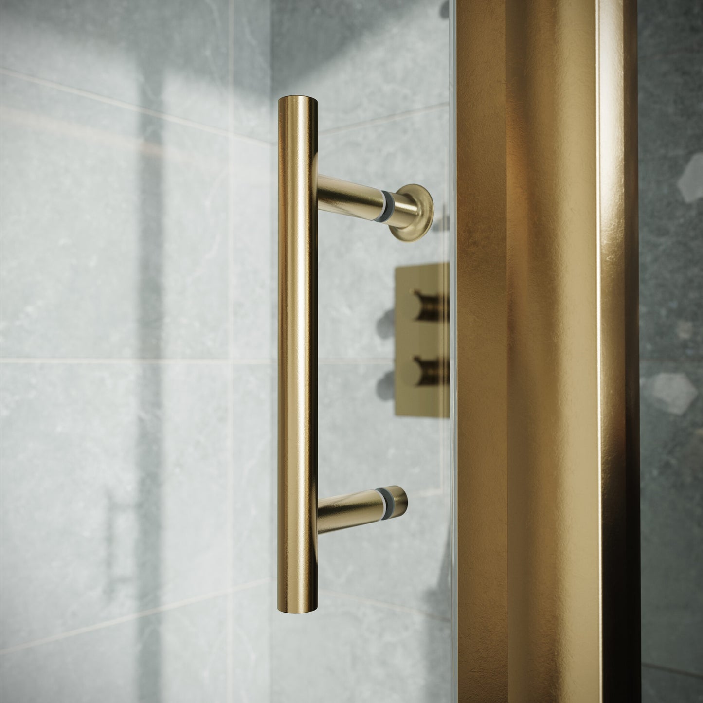 Sense6 800mm Pivot Door - Brushed Brass