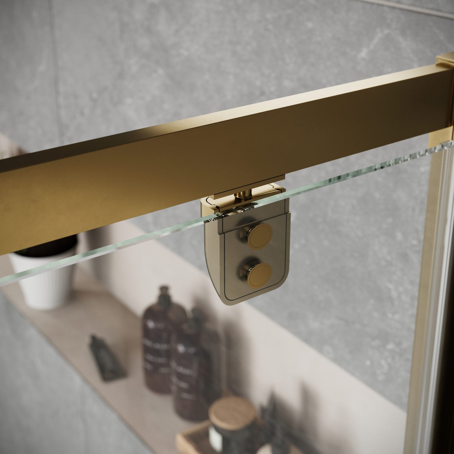 Sense6 800mm Pivot Door - Brushed Brass