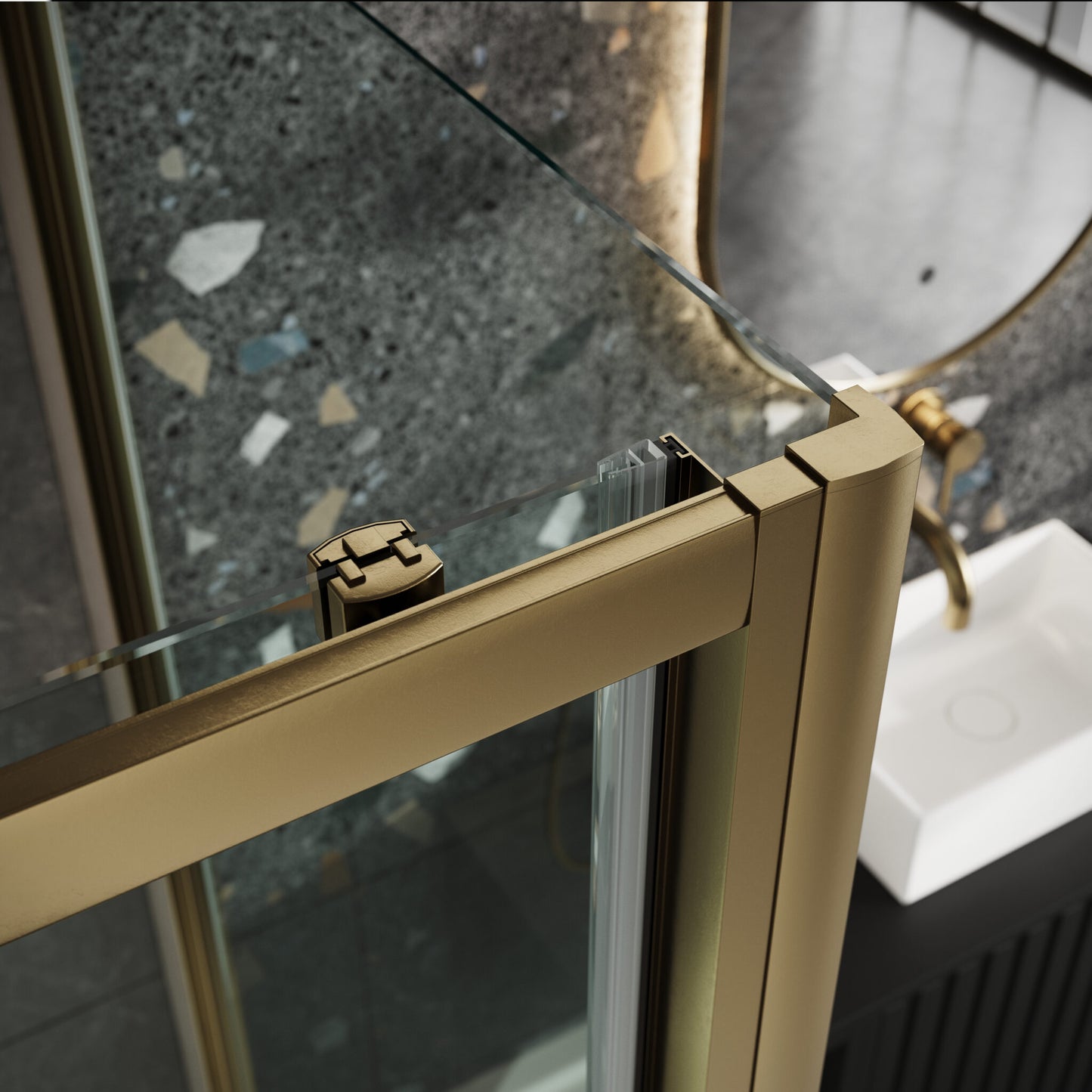 Sense6 1200mm Sliding Door - Brushed Brass