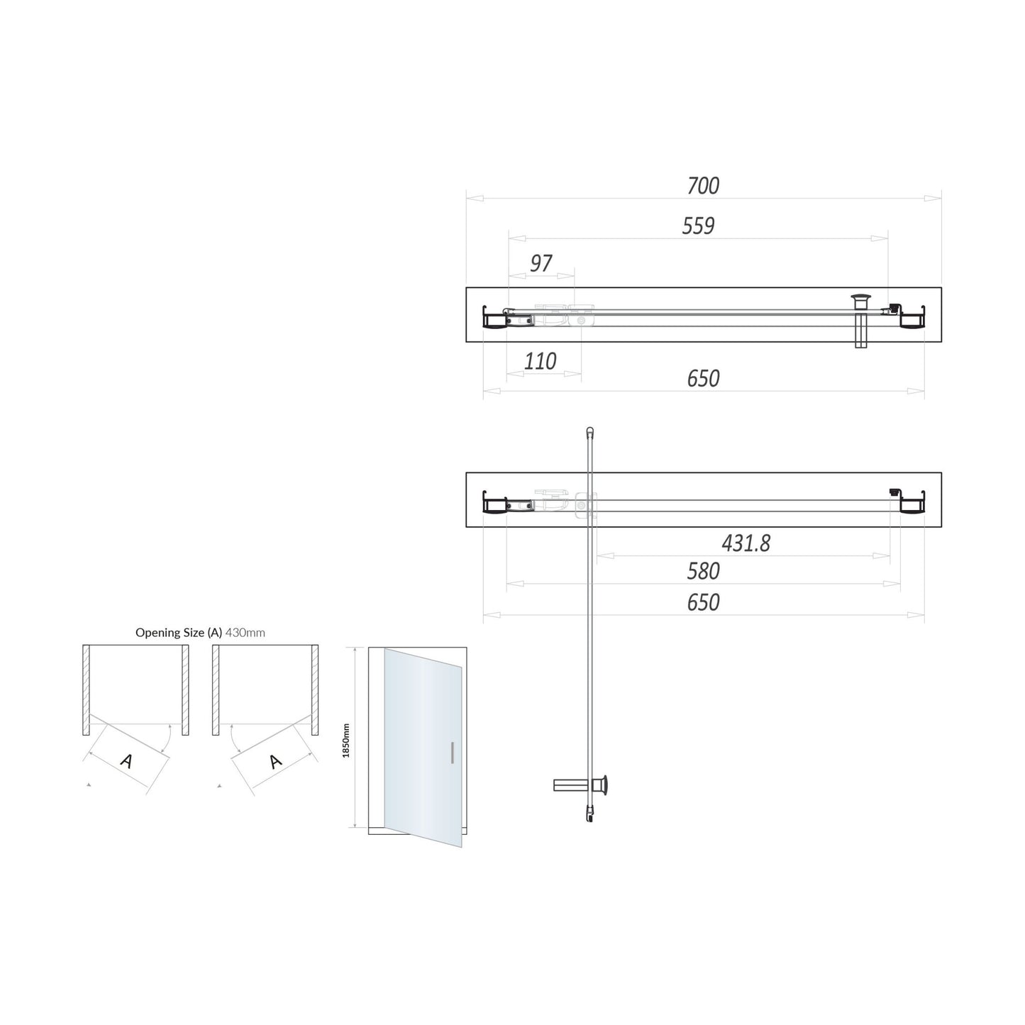 Sense 6 800mm Pivot Door - Chrome