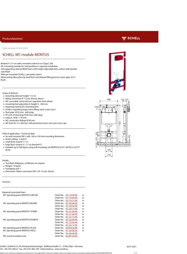 Sentinel 1150mm WC Frame & Cistern Kit with Mounting Brackets & Flush Plate