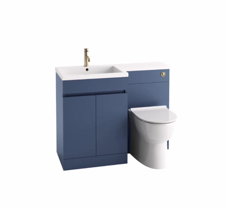 Siena 1100mm Vanity/WC Furniture Set - Blue Left Hand