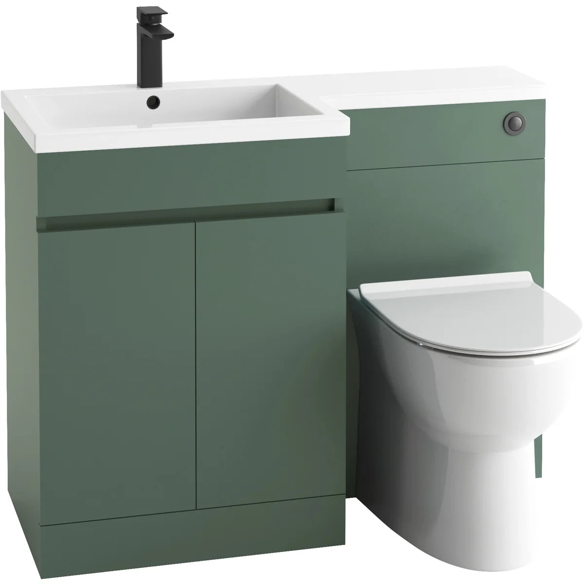 Siena 1100mm Vanity/WC Furniture Set - Green Left Hand