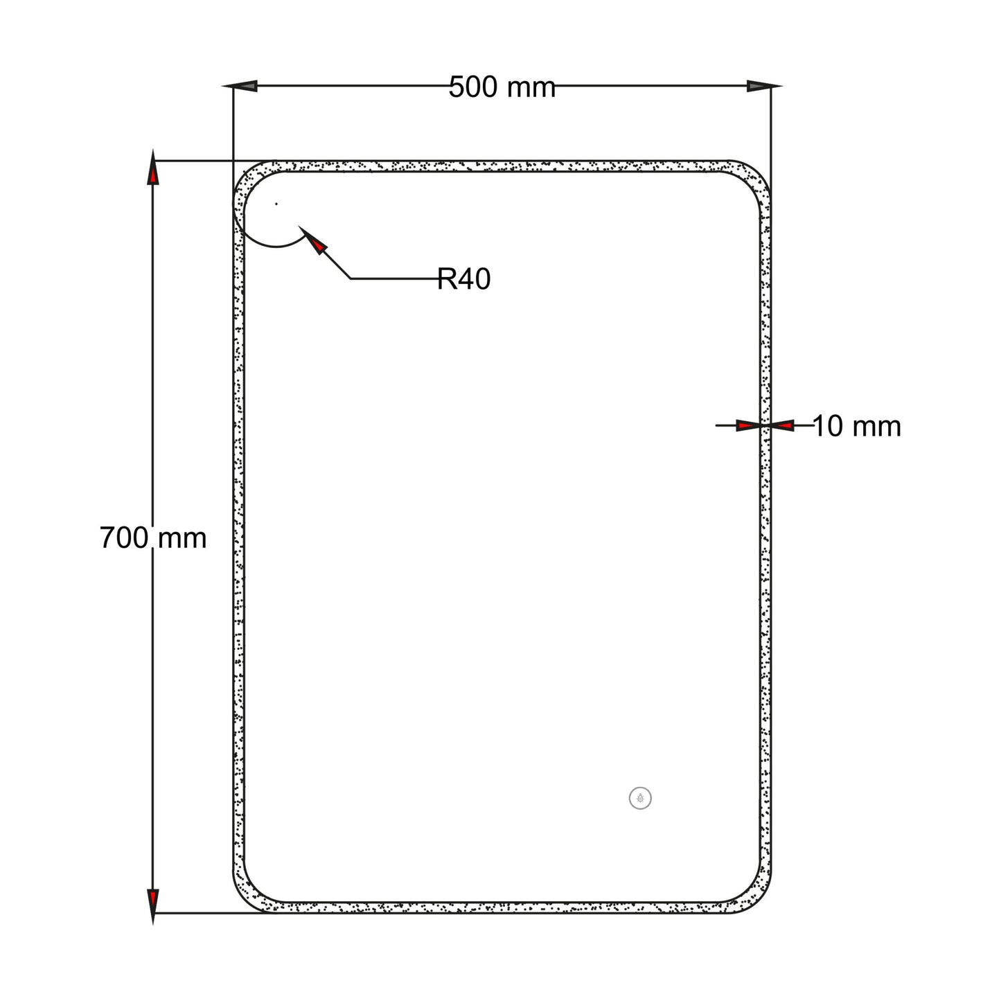 Edge 500x700mm LED Mirror