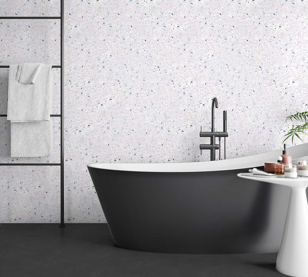 1m PVC Wall Panel - White Sparkle