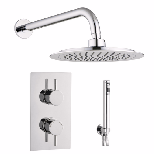 Nero Round Wall Mounted Concealed Shower Kit - Chrome