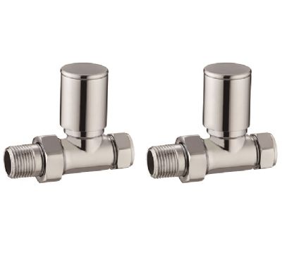 Straight Radiator Valves - Chrome