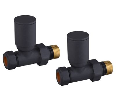 Straight Radiator Valves - Anthracite