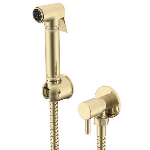 Round Douche Diverter Kit - Brushed Brass