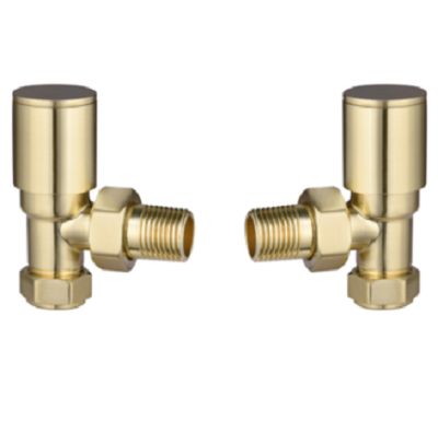 Angled Radiator Valves - Brushed Brass