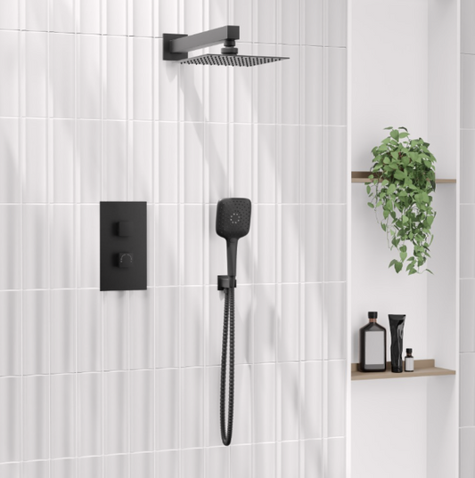 Signature Square Concealed Thermostatic 2 Way Shower Kit