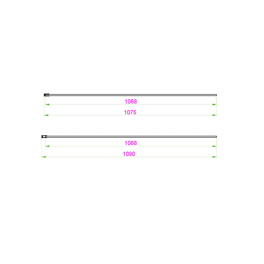 Sense8 1100mm Fluted Wetroom Screen - Brushed Brass