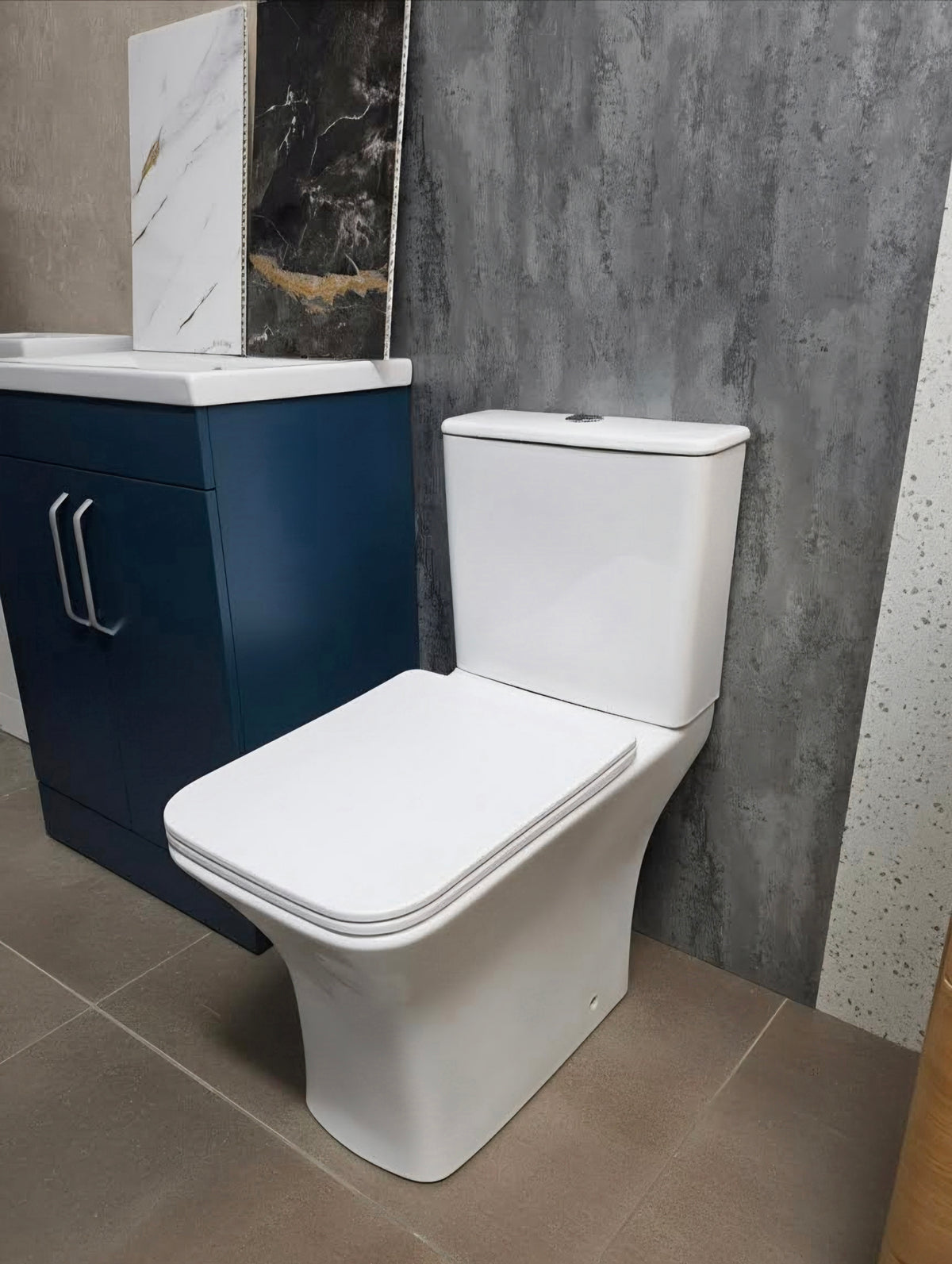 Caja - Closed Coupled Open Back Toilet & Seat