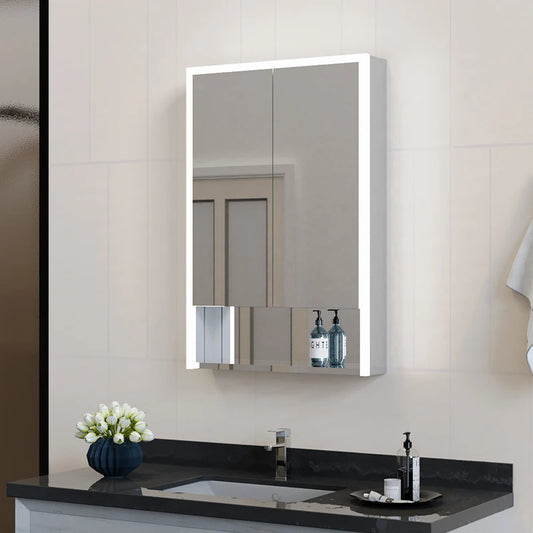 Aveline 600x900mm Double Door LED Mirror Cabinet with Wireless Charger & shaver socket