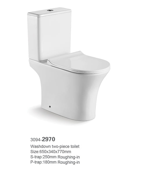 Arco - Open Back Toilet with Soft Close Easy Clean Seat including Cistern Internals