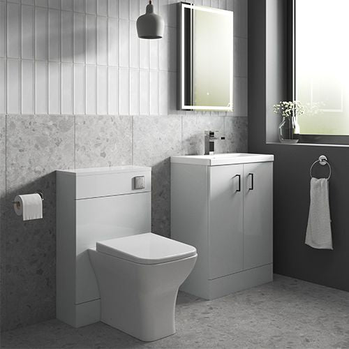 Cove 500mm Floorstanding Vanity Unit & Basin - Glosse White