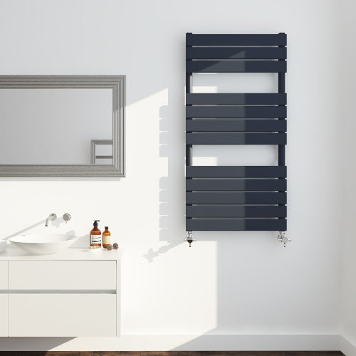 Rico 500x1200mm Towel Radiator - Black