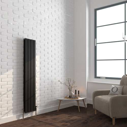 Novo 300x1200mm Double Vertical Radiator - Black