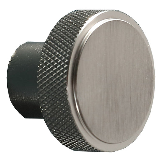 Knurled Round Handle - Satin chrome