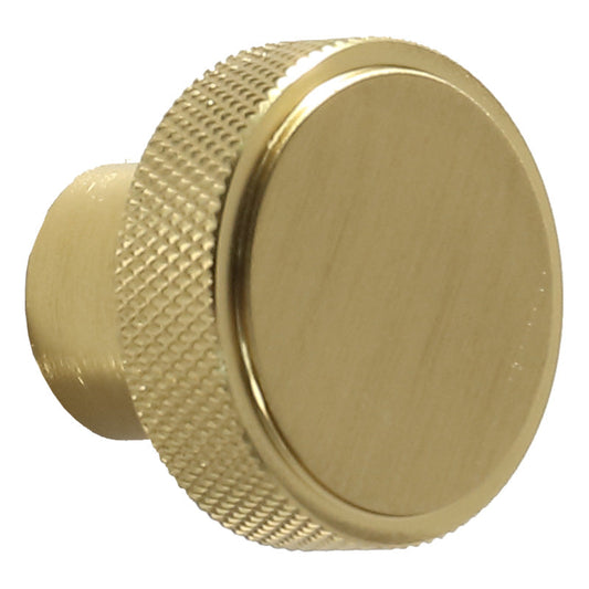 Knurled Round Handle - Brushed Brass
