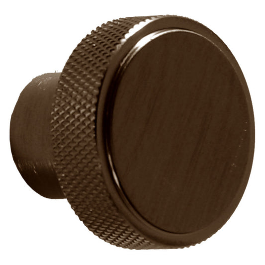 Knurled Round Handle -  Brushed Bronze