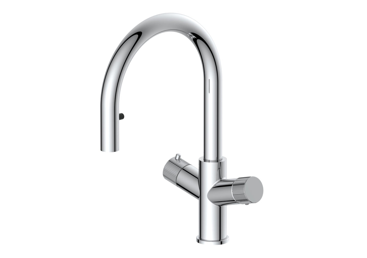 Murcia 4-in-1 Pull-Out Boiling Water Tap - Brass