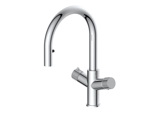 Murcia 4-in-1 Pull-Out Boiling Water Tap - Brass