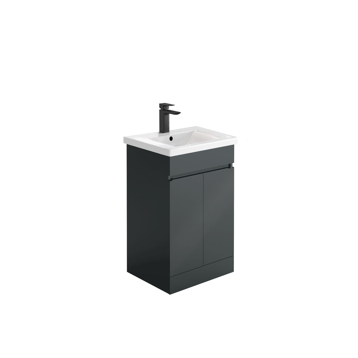 Siena 500mm 2 Door Vanity Unit & Basin - Anthracite
