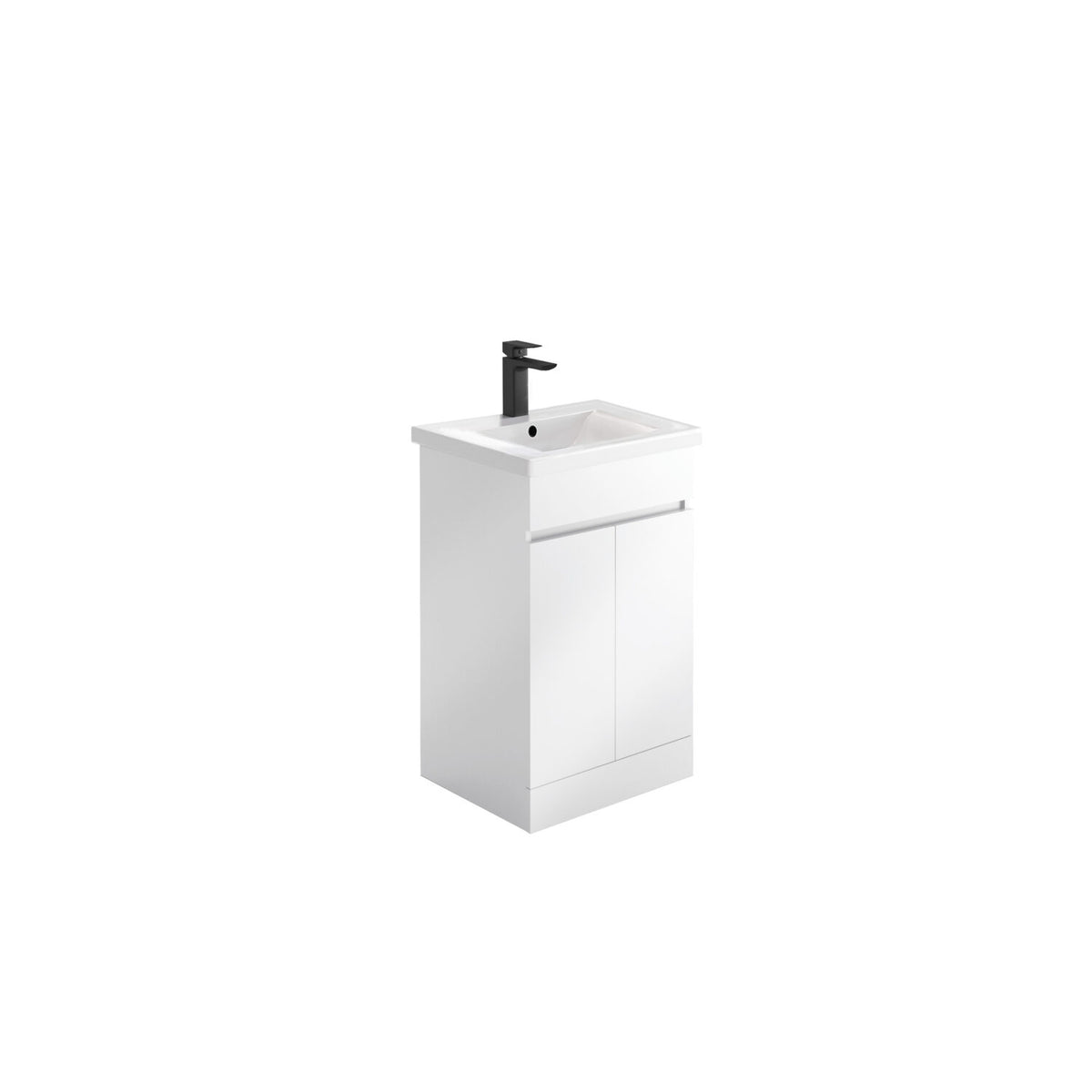 Siena 500mm 2 Door Vanity Unit & Basin - Gloss White