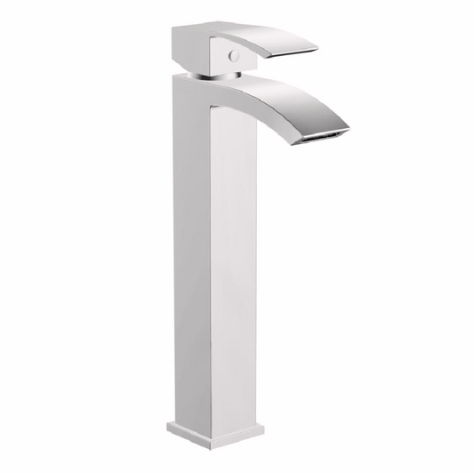 Flow Curve Tall Basin Mixer - Chrome